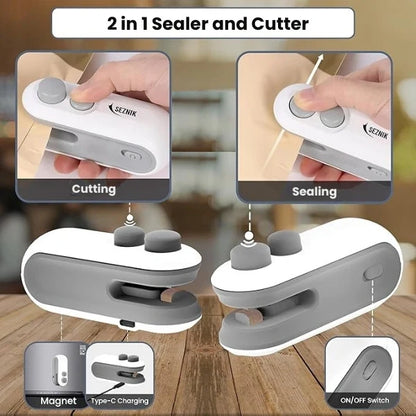 2-in-1 Mini Bag Sealer with Cutter