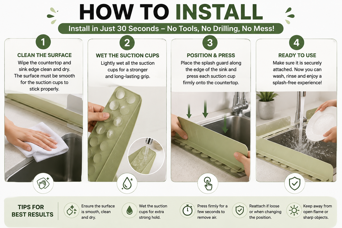 Silicone Anti-Splash Sink Edge Guard